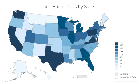 Job Board Users by State