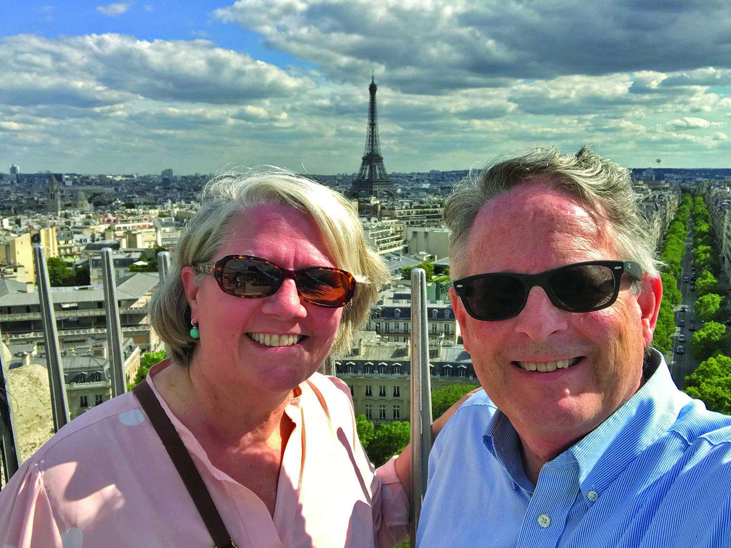 Pollock and her husband on their 40th wedding anniversary trip to Paris.