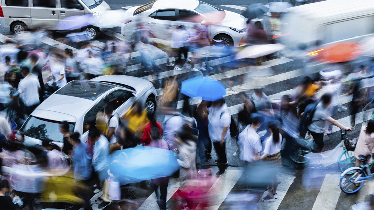 busy city intersection